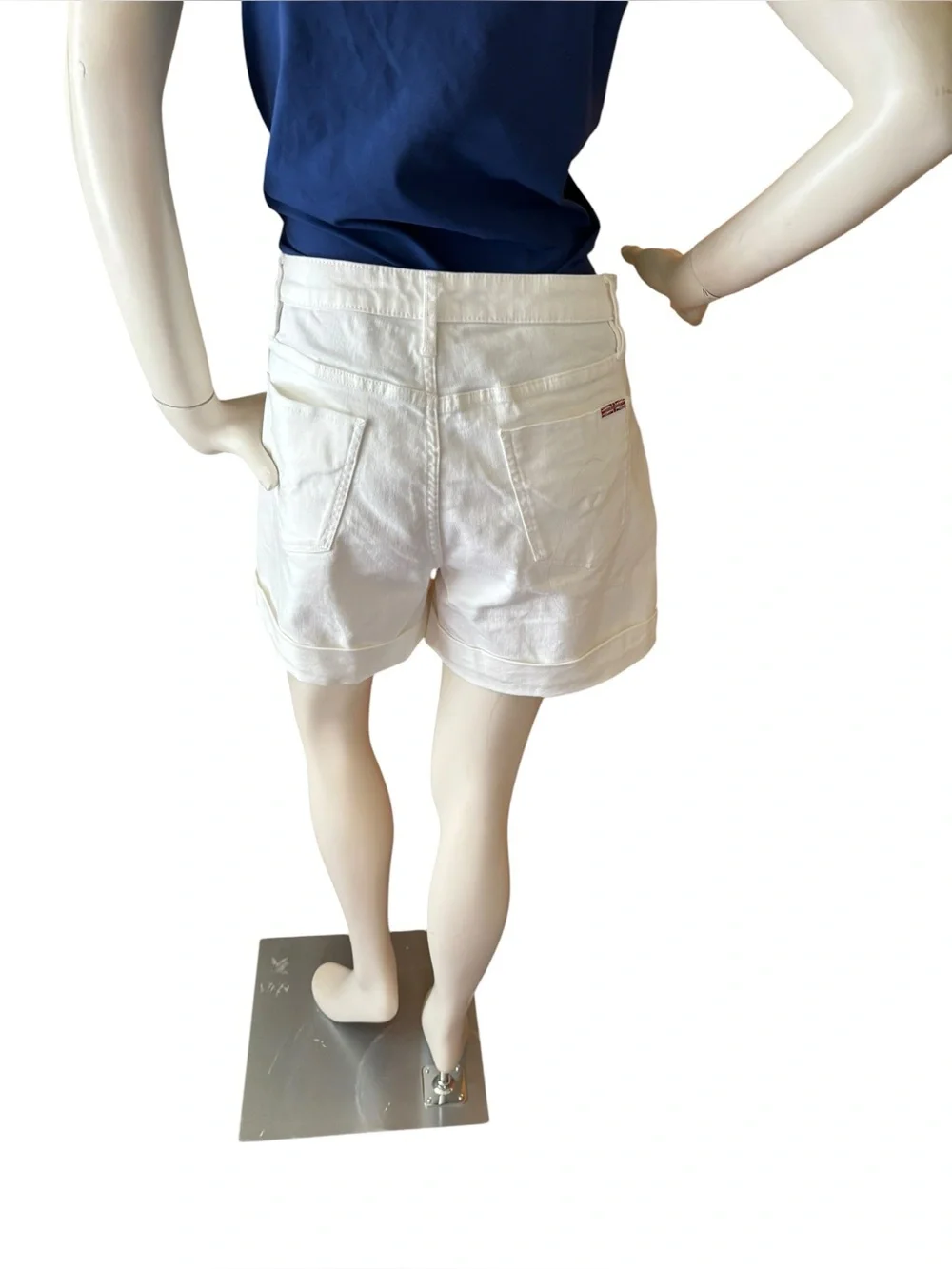 Hudson Jeans White Five Pocket Cotton Cuffed Denim Shorts, women’s size 10